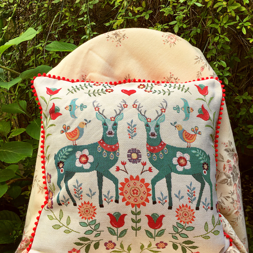 トナカイ スカンジナビアンデザイン X'mas クッションカバー フランス