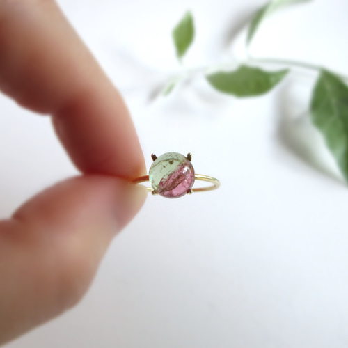 10月の誕生石】8mm発色美「バイカラートルマリン」リング 指輪・リング