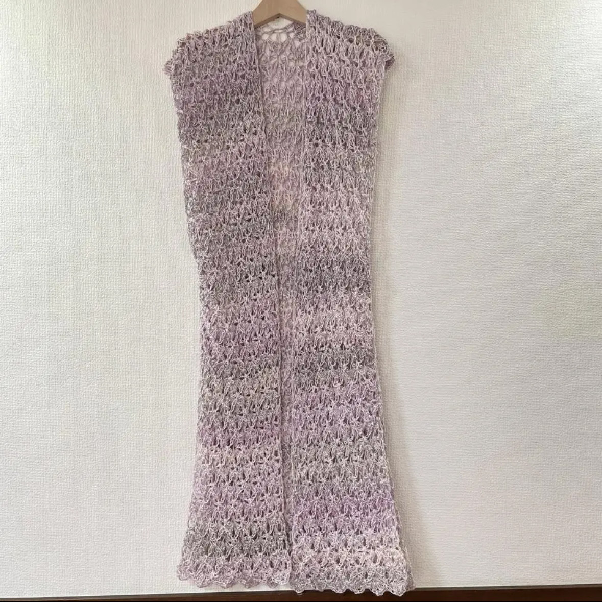 ⭐︎handmade⭐︎手編み　ロングベスト　ロングカーディガン