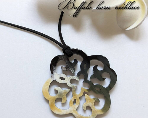 送料無料】BH18 透かし彫りデザイン 水牛アクセサリー 水牛ネックレス