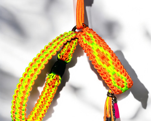 【受注製作】パラコード　ハーネス　お花いっぱいハーネス　オーダーハーネス e1a6496bdfb4a48509d6626454032d