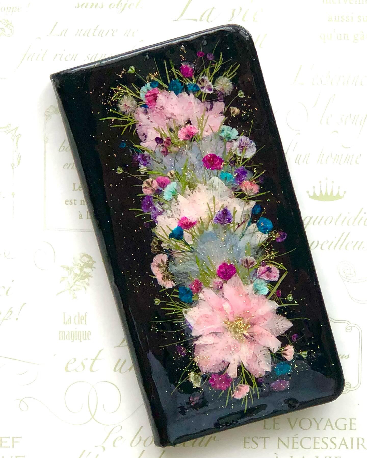 押し花スマホケース〜ラークスパー〜