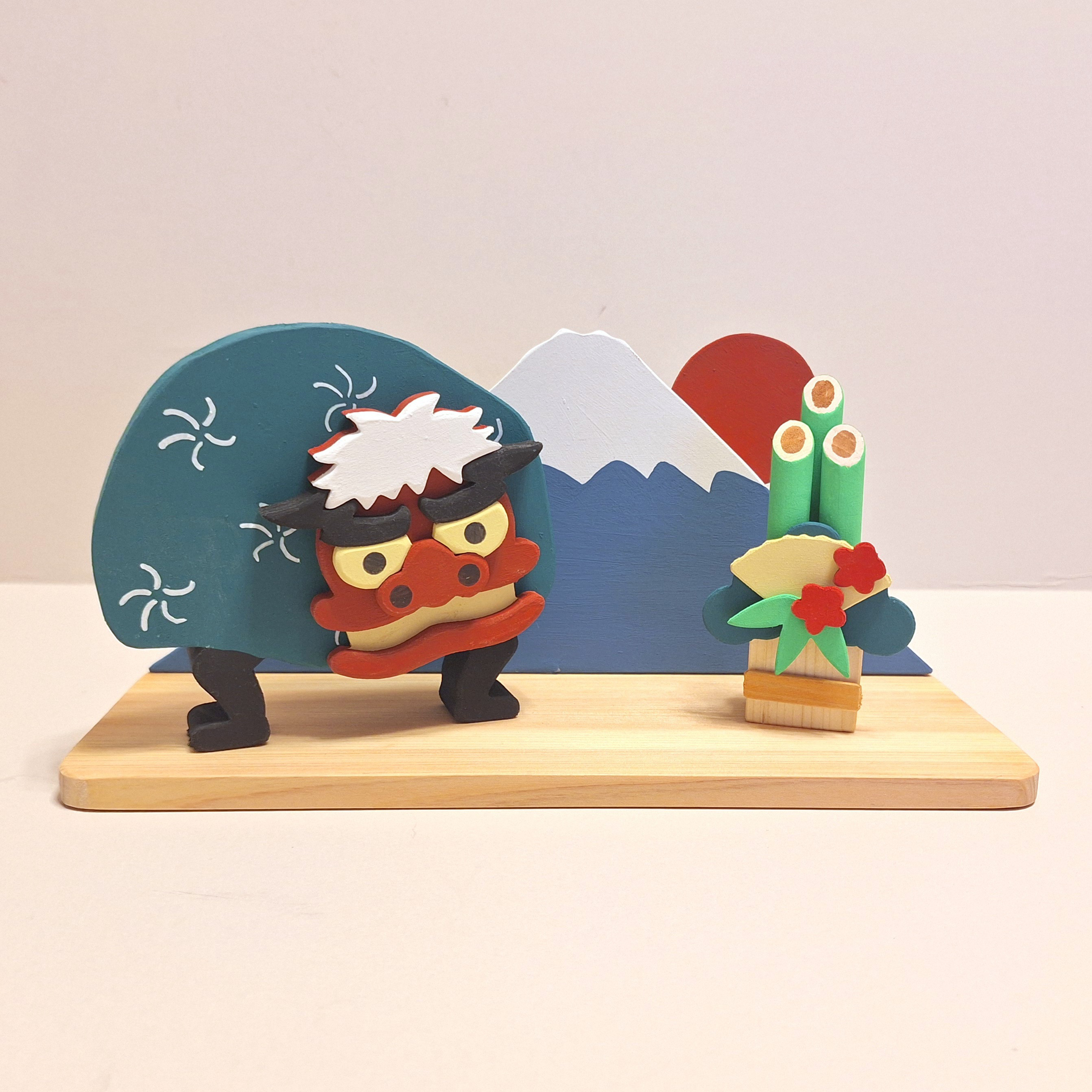 受注制作☆お正月☆門松と獅子舞がいる正月飾り☆謹賀新年☆元旦☆