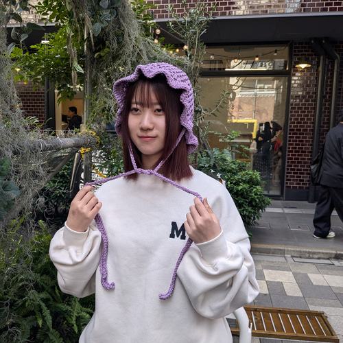 mmother.ddaughter / バケットハット かぎ編み パープル クロシェ