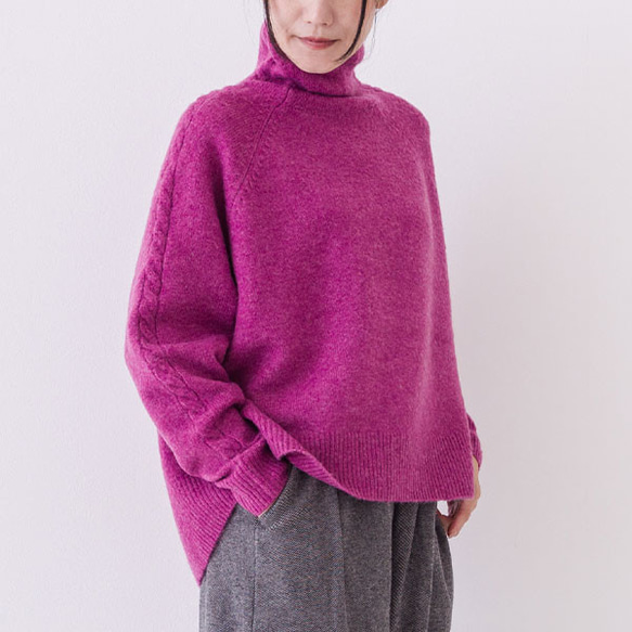 ☆当店一番人気☆ ブークレーボトルネックニットプルオーバー ニット