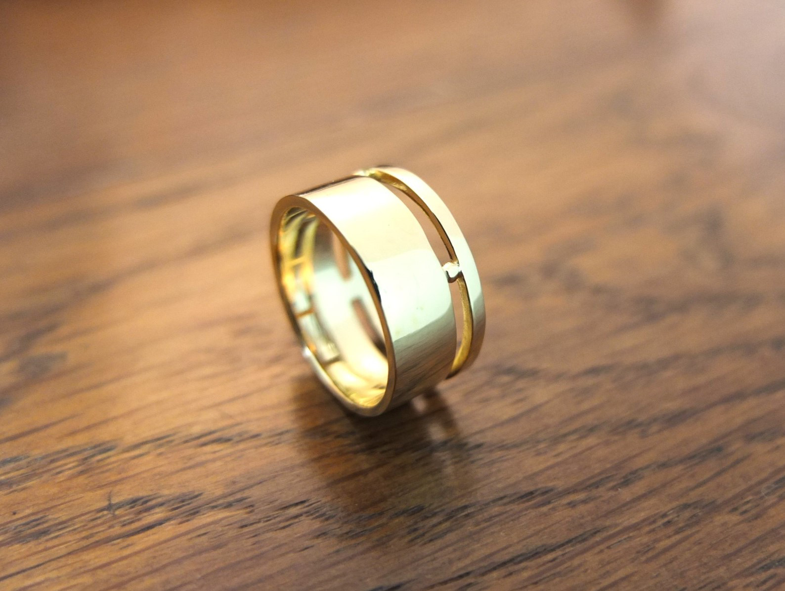 w./s silver ring~gold plating