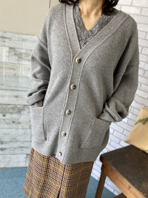 Pringle カシミヤ カーディガン グレー スコットランド製 ビンテージ