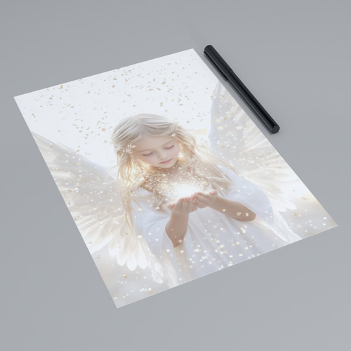 A4 ポスター 天使と光 グラフィックアート その他アート kai67