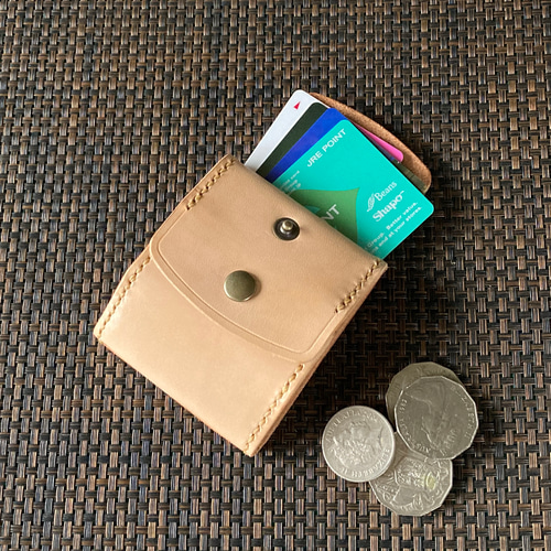Ⅲ 生成 巾8cm】 カードとコインの財布Ⅲ CC-12-8 コインケース ヌメ革