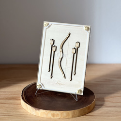 破魔弓』 壁掛けオプション有り☆【真鍮金具×アクリル×木のアート