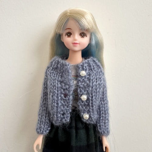 リカちゃん22cmドール ブライス カーディガン 2way くすみブルー