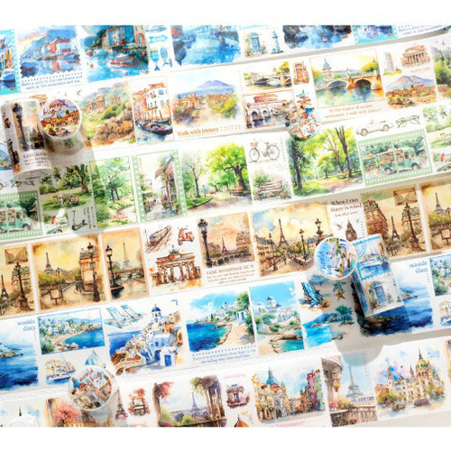 ロールシール 世界の抱擁 6種類各2m コラージュ 素材 マスキング