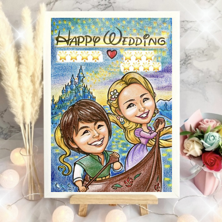 ウェルカムボード ウェルカムスペース フレームセット 似顔絵 コスプレ イラスト 結婚式 両親贈呈品 結婚祝い