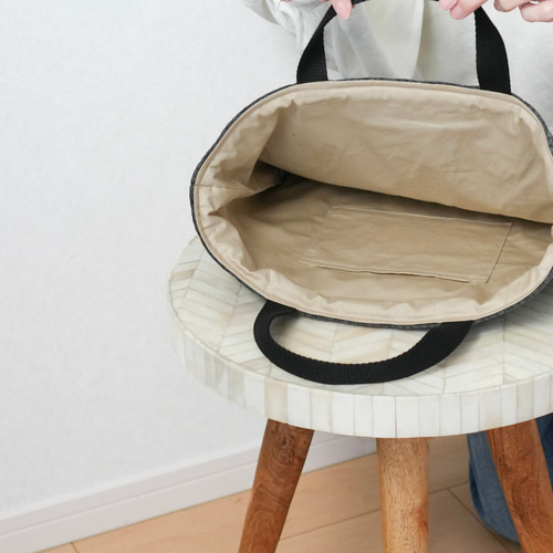 入園入学セット 4点 名入れ ヌビ コットンリネン ハート ダークグレー