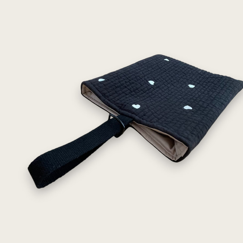 入園入学セット 4点 名入れ ヌビ コットンリネン ハートブラック