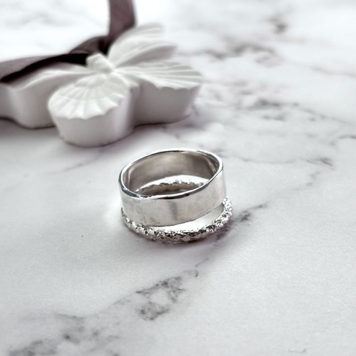 layered string ring ユニセックス/メンズ/レディース silver925 幅広 