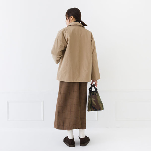 秋冬保温中綿襟付きハーフコート ジャケット kermu 通販 18416816