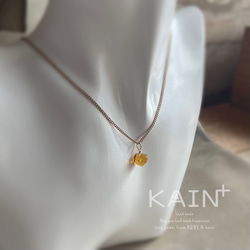 118 ブルーアンバー　14kgf　アンバー　琥珀　ネックレス　チャーム 6枚目の画像