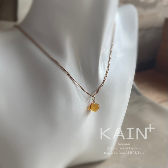 118 ブルーアンバー　14kgf　アンバー　琥珀　ネックレス　チャーム 6枚目の画像