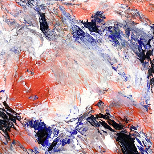 絵画 油絵 原画 生き物 鯨 ブルー アート インテリア F4 （#魚