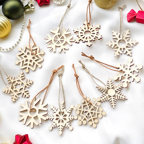 木製 オーナメント10個セット/北欧/ナチュラル/木／クリスマス