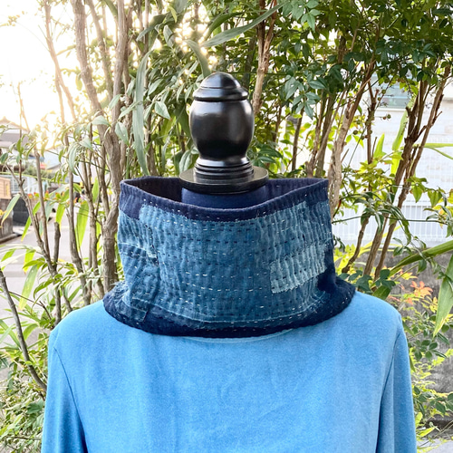 手作り 藍染 刺し子 古布 リメイク パチワーク ロングスカート み 