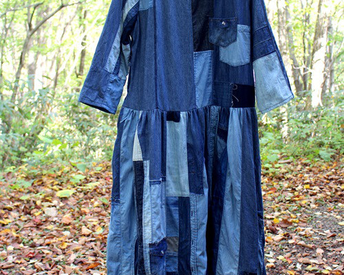 SAYOCAFE再構築、デニムパッチワークワンピース ワンピース 衣工房