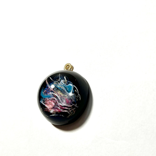 ハンドメイド】宇宙玉チャーム 3個 クラゲ レジン キーホルダー