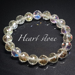 【限定1点】天然石　超特大フローライト薔薇　水晶　カット水晶　ブレスレット 1点もの】ブレスレット(薔薇カットフローライト、薔薇カット水晶