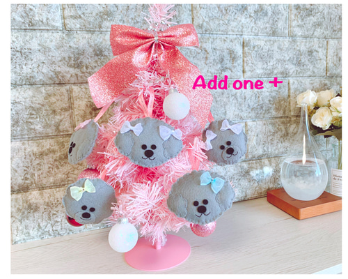 クリスマス オーナメント☆フェルト☆トイプードル《シルバー》5個