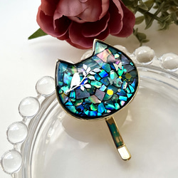 再販 レジン 螺鈿細工風の猫ちゃん アンブレラマーカー 傘・日傘 Angel