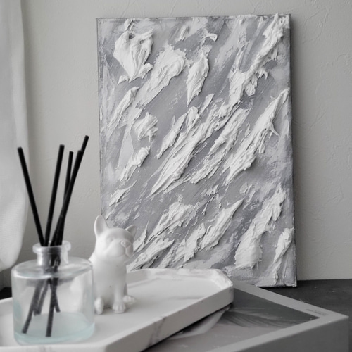 F4◇ニュアンス グレー モダン パネルアート テクスチャーアート