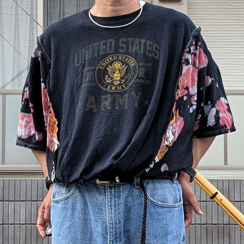 HOJ ビンテージ    パイル地　オリジナル　リメイク　再構築 Tシャツ TAKAYA HIOKI / タカヤヒオキ 】” OLD STUSSY ” リメイクシリーズより