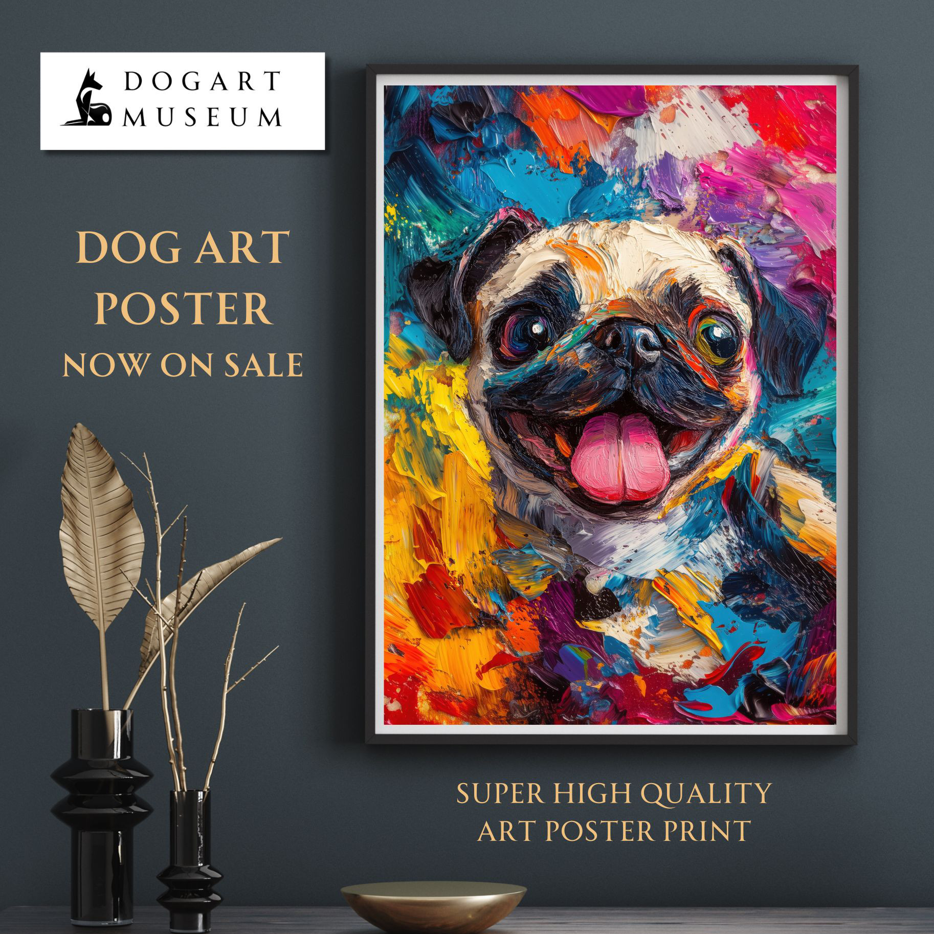りんねページです。パグ　犬の絵　色鉛筆画