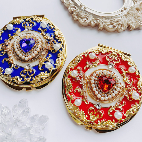 キラキラ魔法のプリンセスコンパクト 両面ミラー pink 手鏡 momoxx