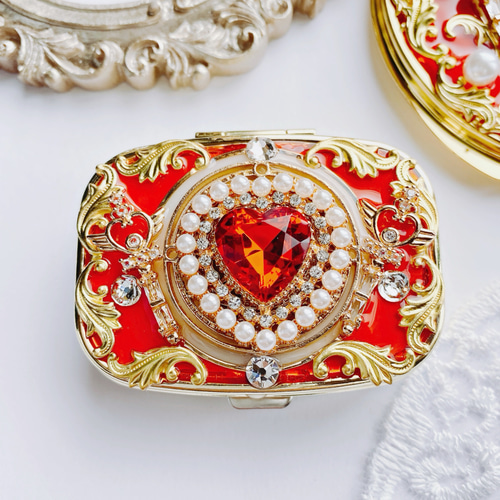 キラキラ魔法のプリンセスコンパクト 両面ミラー pink 手鏡 momoxx