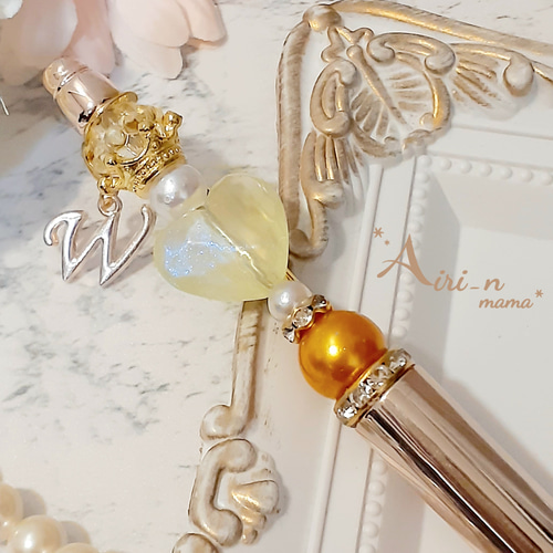 変えれるチャーム】 きらきらカスタムボールペン ペンクリップつき  