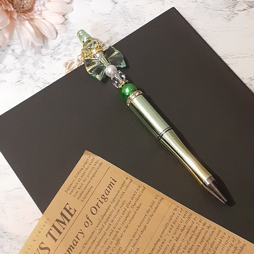 変えれるチャーム】 きらきらカスタムボールペン ペンクリップつき  