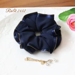 シフォン・リボン付き・M】透け感のある生地に華やかなリボンを付けた