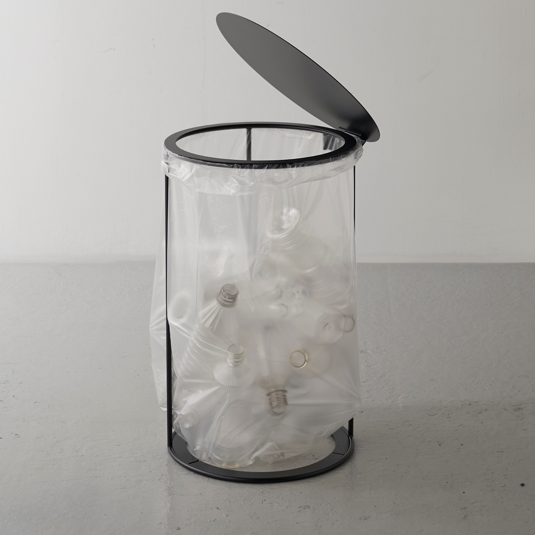 【グッドデザイン2024】KUROSHIRO ポリ袋ホルダー 蓋付き Lid ゴミ箱  おしゃれ シンプル 約幅32cm