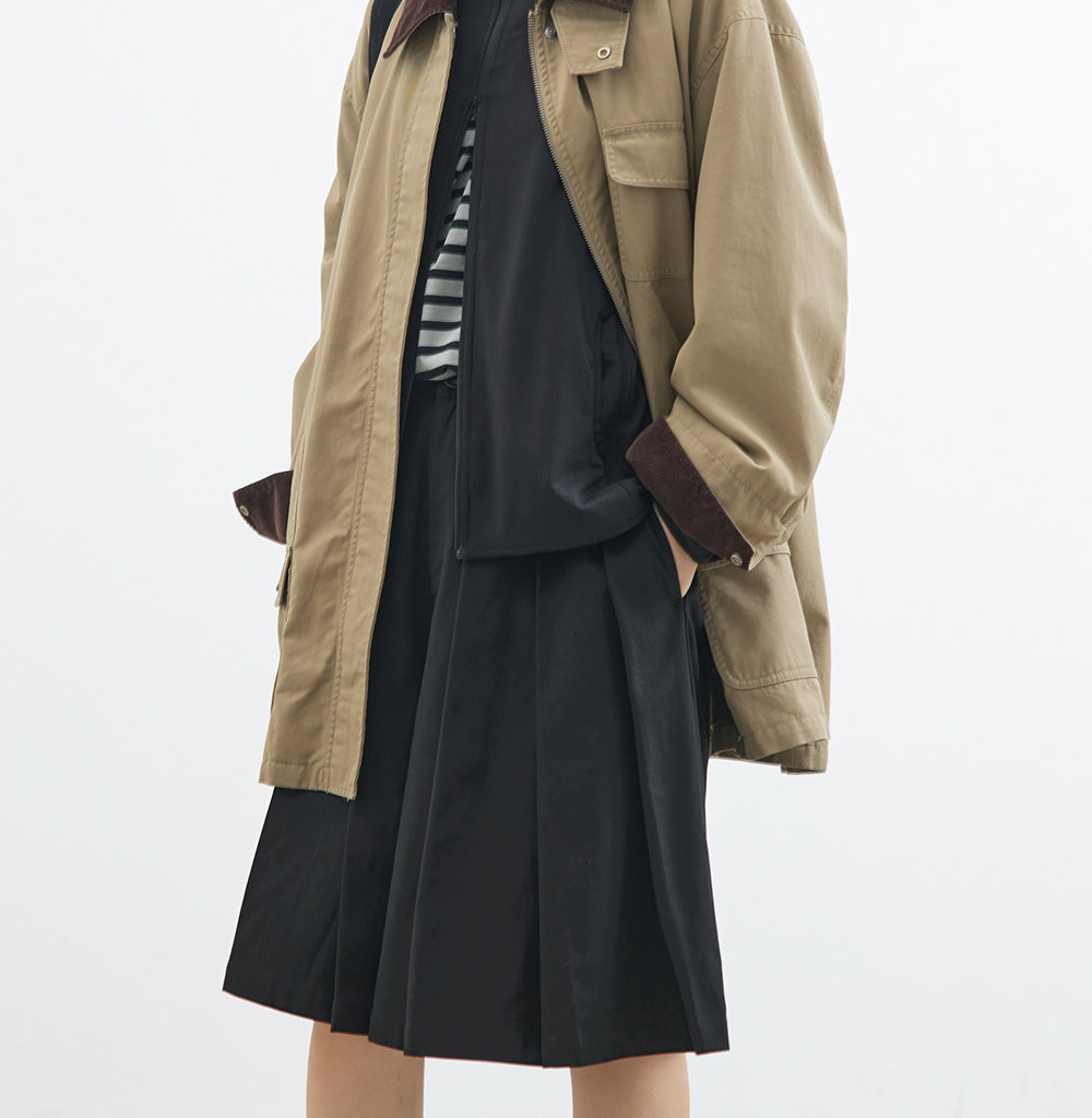 女性らしく見せながら足さばきが良い♪プリーツキュロット ブラック