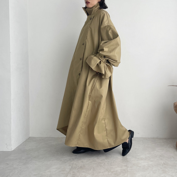 【美品】トクコプルミエヴォル　Aラインロングコート アシンメトリー ベージュ 美品】トクコプルミエヴォル Aラインロングコート アシンメトリー