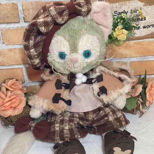 リーナベルSサイズ☆オレンジ花柄 和着物ドレス6点コスチューム