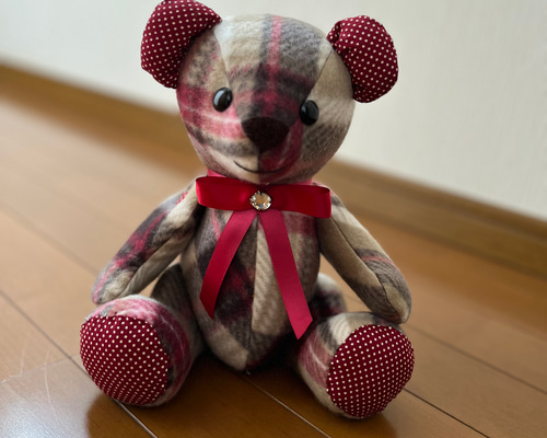 ピンク テディベア フリース ぬいぐるみ プレゼントに最適！ラッピング付き テディベア ぬいぐるみ