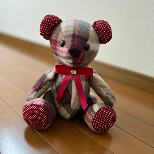 茶系チェック柄のテディベア ぬいぐるみ Jon&Mi-ko 通販