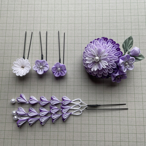 つまみ細工 紫系 色見本 つまみ細工 紫系 色見本