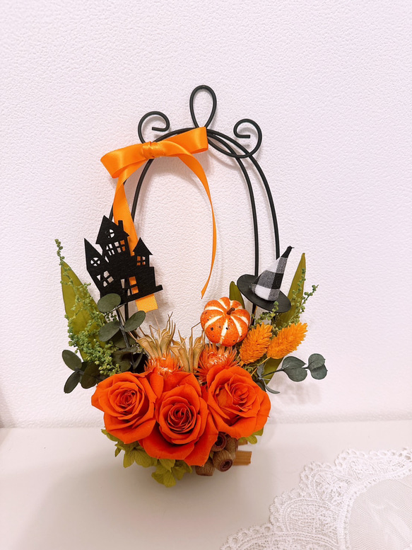 オレンジ系 ハロウィンリース OLS-org30001 3.ハロウィンリース オレンジ