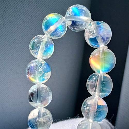 ✿最高級天然美品✿希少石ホワイトラブラドライト虹の輝きが幸運