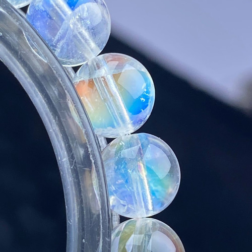 ✿最高級天然美品✿希少石ホワイトラブラドライト虹の輝きが幸運を