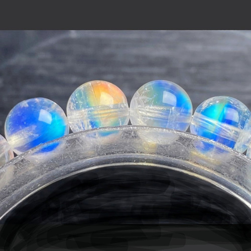 ✿最高級天然美品✿希少石ホワイトラブラドライト虹の輝きが幸運を